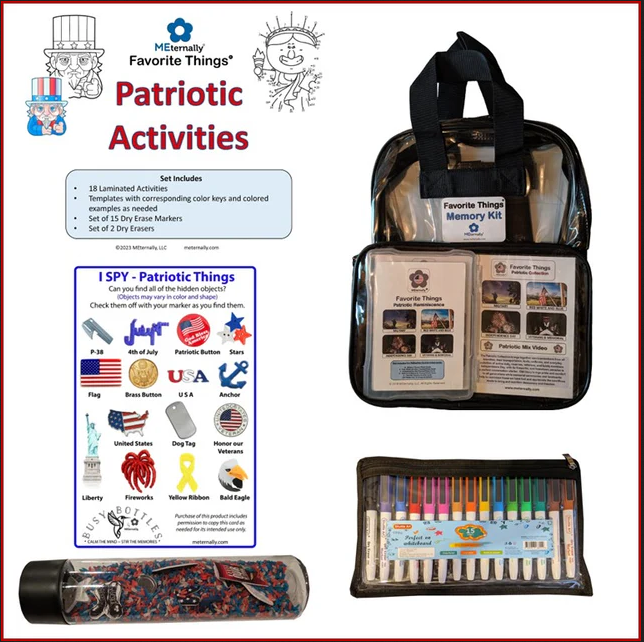 Button leading to "patriotic memory kit" record with its contents on catalog
